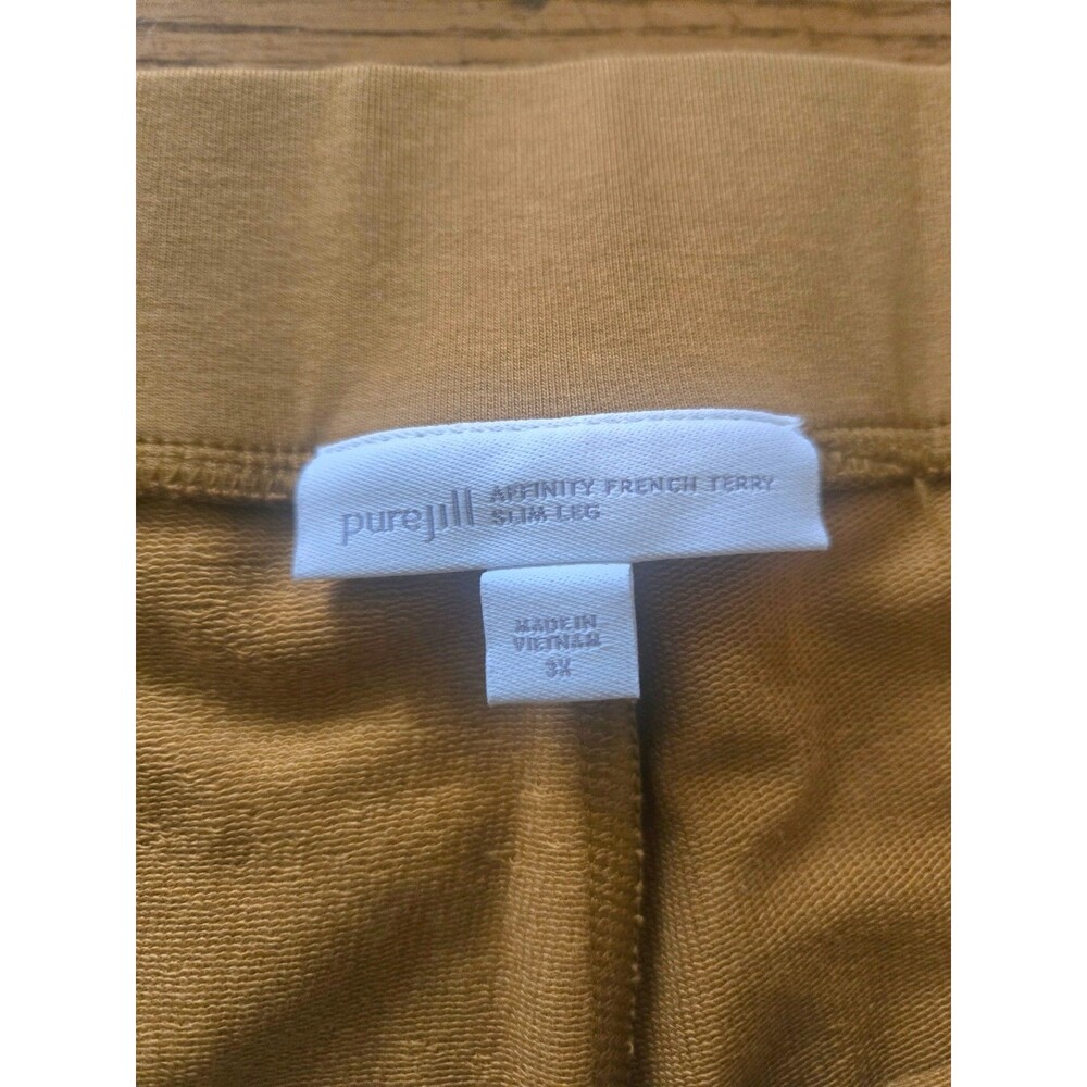 J.Jill Pure Jill Women 3X Mustard Affinity French Terry Slim Leg Pants NWOT - Picture 5 of 7